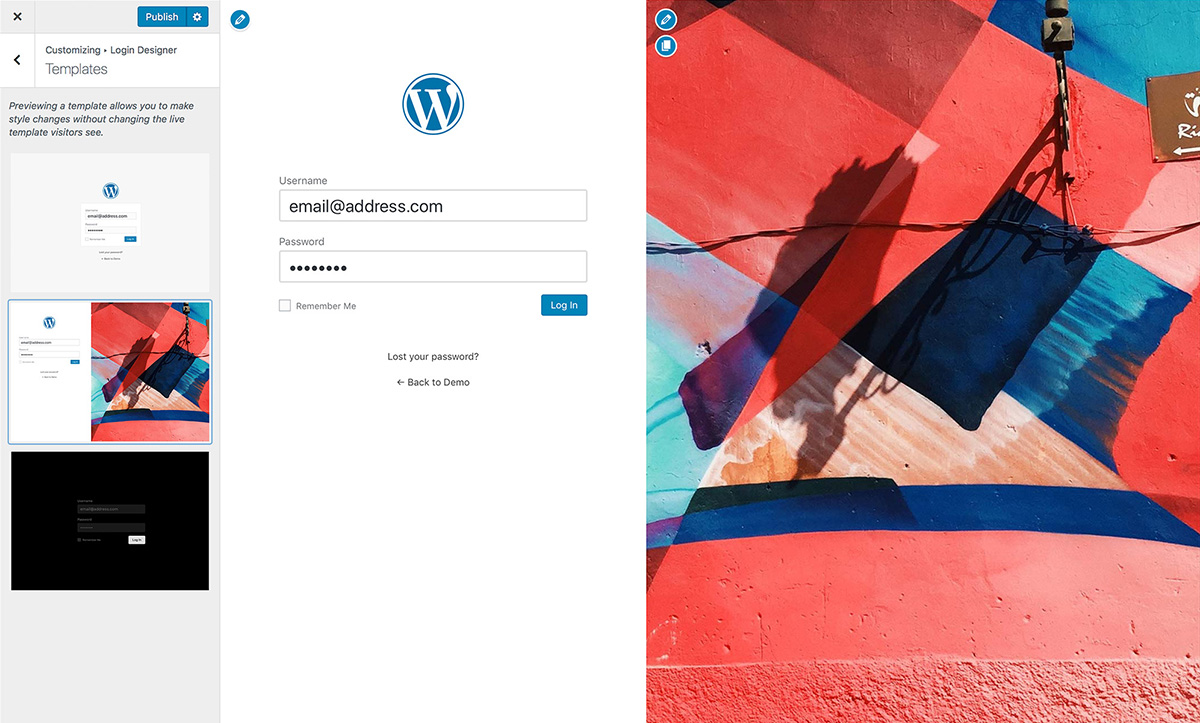  Visual WordPress background login interface beautifying plug-in Login Designer